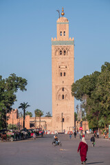Fototapeta premium Koutoubia, built in the 12th century by Almohad Berber caliph Yaqub al-Mansur, marrakesh, morocco, africa