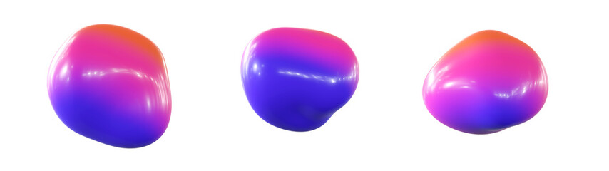 Obraz premium Concept bulb or drop colorful. Abstract 3d render of colorful bubbles, background design