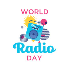 Wolrd Radio Day logo event with modern color design