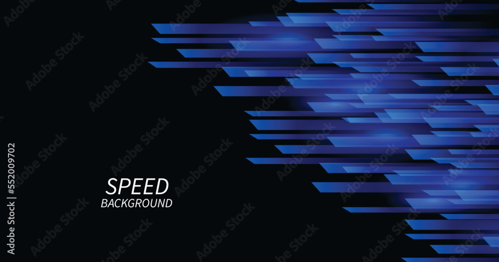 Leinwandbilder high-speed movement background concept. lights and square shape moving fast over dark blue backgroun