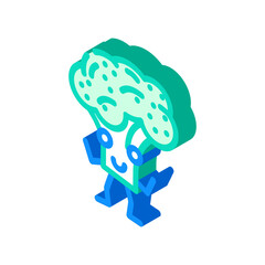 broccoli character isometric icon vector. broccoli character sign. isolated symbol illustration