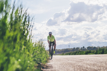 Man riding a bicycle on the road
