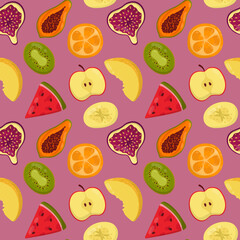 Vector pattern with fruit slices