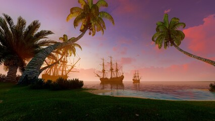 Desert island and old ships © MICHAEL KUK