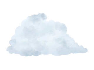 realistic watercolor cloud isolated on transparency background