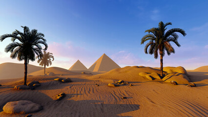 Pyramids in the hot desert © MICHAEL KUK