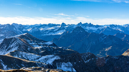 Panoramablick vom Nebelhorn im Allg&auml;u