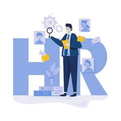 Human resources recruitment employee division vector illustration