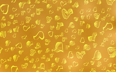 Light Orange vector pattern with colorful hearts.
