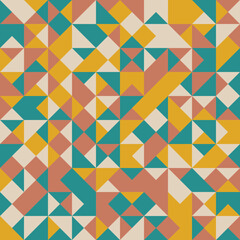 Seamless geometric pattern of multicolored triangles. Background for greetings, decorations, creative ideas, packaging and textiles