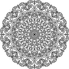 Mandala white background .Adult coloring page