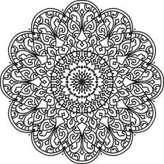Mandala white background .Adult coloring page