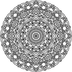 Mandala white background .Adult coloring page