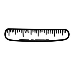 Vector illustration. Ruler icon isolated on white background. Office aksessuary. 