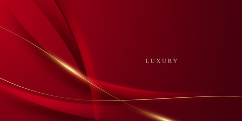 Abstract background design modern red and gold geometric elements vector illustration