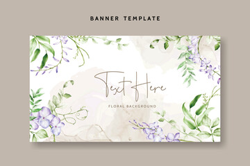 Obraz na płótnie Canvas Elegant floral background template with purple flower