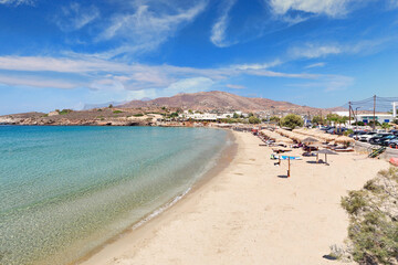 The sandy beach Agathopes in Syros, Greece