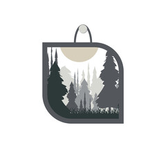 aesthetic frame dusk in the forest natural dark tree nature collection set