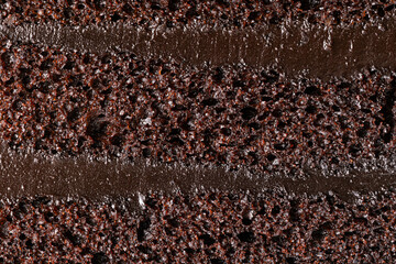 Texture of chocolate sponge cake.