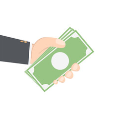 bussinesman hand holding money for saving