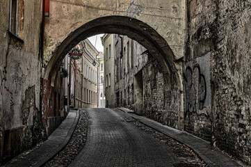 narrow street in old town