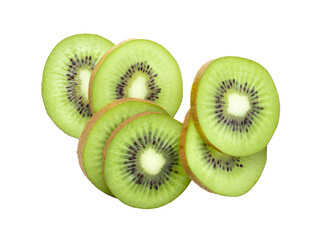 Slice of kiwi fruit isolated on transparent png