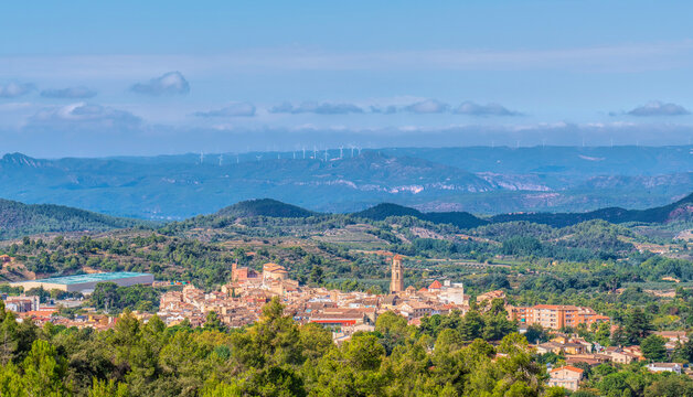 Falset Priorat region Catalonia Spain view of village famous for its wine located 30km from Salou in Tarragona province
