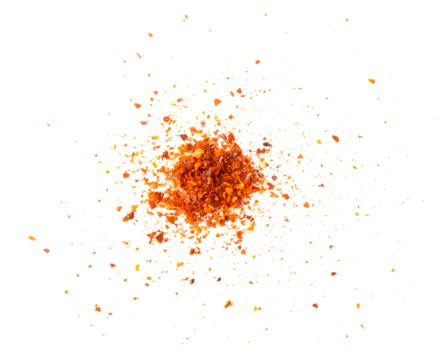 Chili pepper powder isolated on transparent png