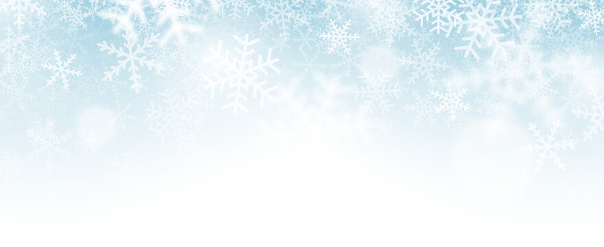 Christmas Falling Snowflakes Transparent PNG Isolated Border For White Background