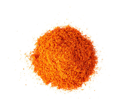Pile of red paprika powder isolated on transparent png