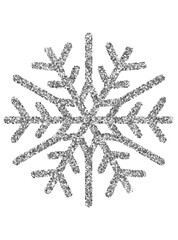 Luxury Silver Glitter Sparkling Snowflake With Blinks Isolated PNG Design Element