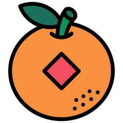 orange filled outline icon