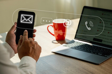 Mail Communication Connection message to mailing contacts phone business communication e-mail