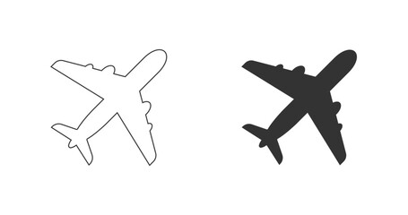 Airplane symbol. Plane flight icon. Transporting, travel. Vector stock illustration.