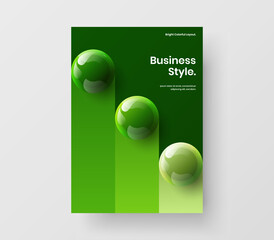 Minimalistic 3D spheres cover template. Creative brochure A4 vector design concept.