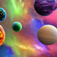 planet in colorful space