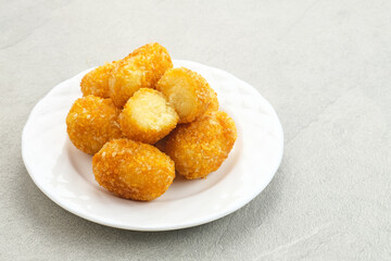 Gethuk Goreng, Indonesian traditional food, made from mashed cassava, and sprinkled with grated coconut.
