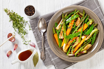 french Barigoule of summer vegetables in bowl