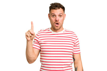Fototapeta premium Young caucasian handsome man isolated having some great idea, concept of creativity.