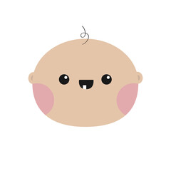 Baby face icon. Little boy and girl infant. Human child toddler. Kid head. Cute cartoon kawaii funny character. Decoration for invitation, greeting card, sticker print. Flat design White background