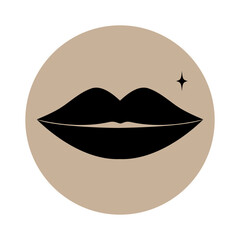 Round icons instagram highlighter beauty self care, vector illustration