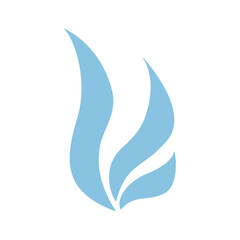 Vector blue algae in flat design. Cute water plant. Sea grass.