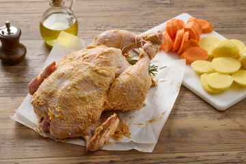 chicken with spicy butter and vegetables