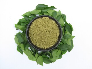 Curry leaves powder in a bowl 