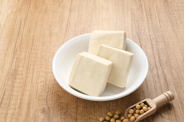 Tahu Putih or Tofu, one of raw ingredient food made from fermented soybean extract.