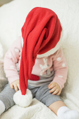 baby in santa hat