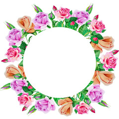 Circle frame made of  roses