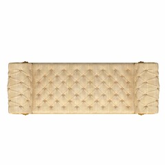 ottoman pouf isolated on white background, interior furniture, 3D illustration, cg render