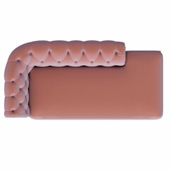 ottoman pouf isolated on white background, interior furniture, 3D illustration, cg render