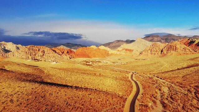 Southwest aerial morning in southern Nevada